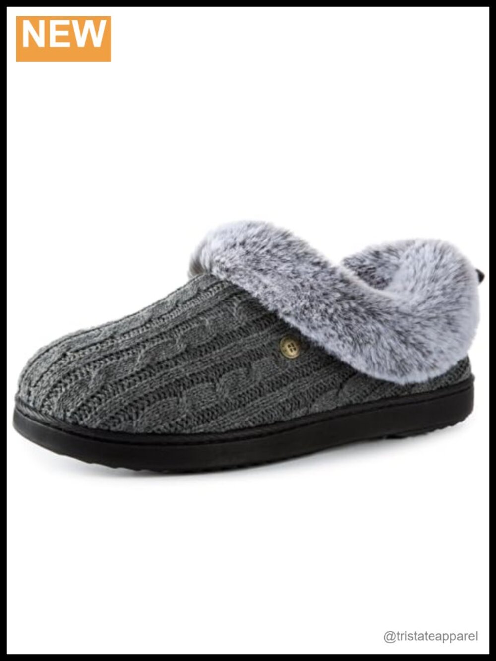 Cable Knit Memory Foam Slippers Cozy Indoor Outdoor House Shoes